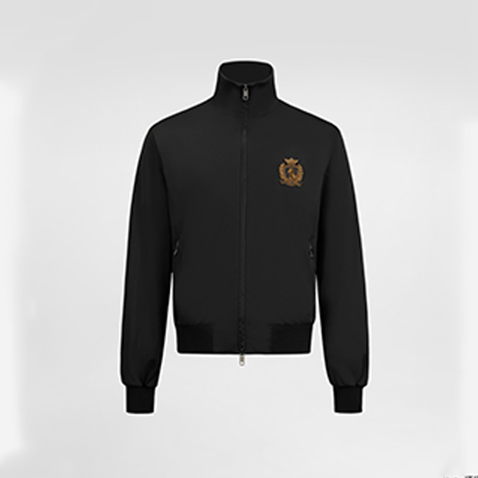 dolce & gabbana black new year limited stand collar zip‑up track jacket
